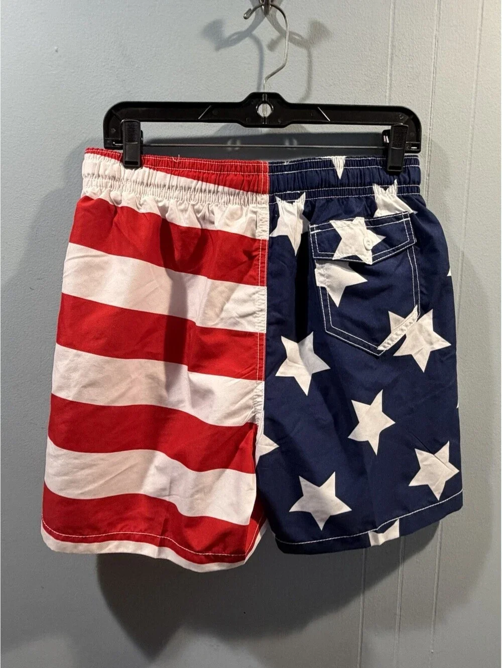 Kanu Surf Men's Flag Stars and Stripes  Swim Trunks Size Medium